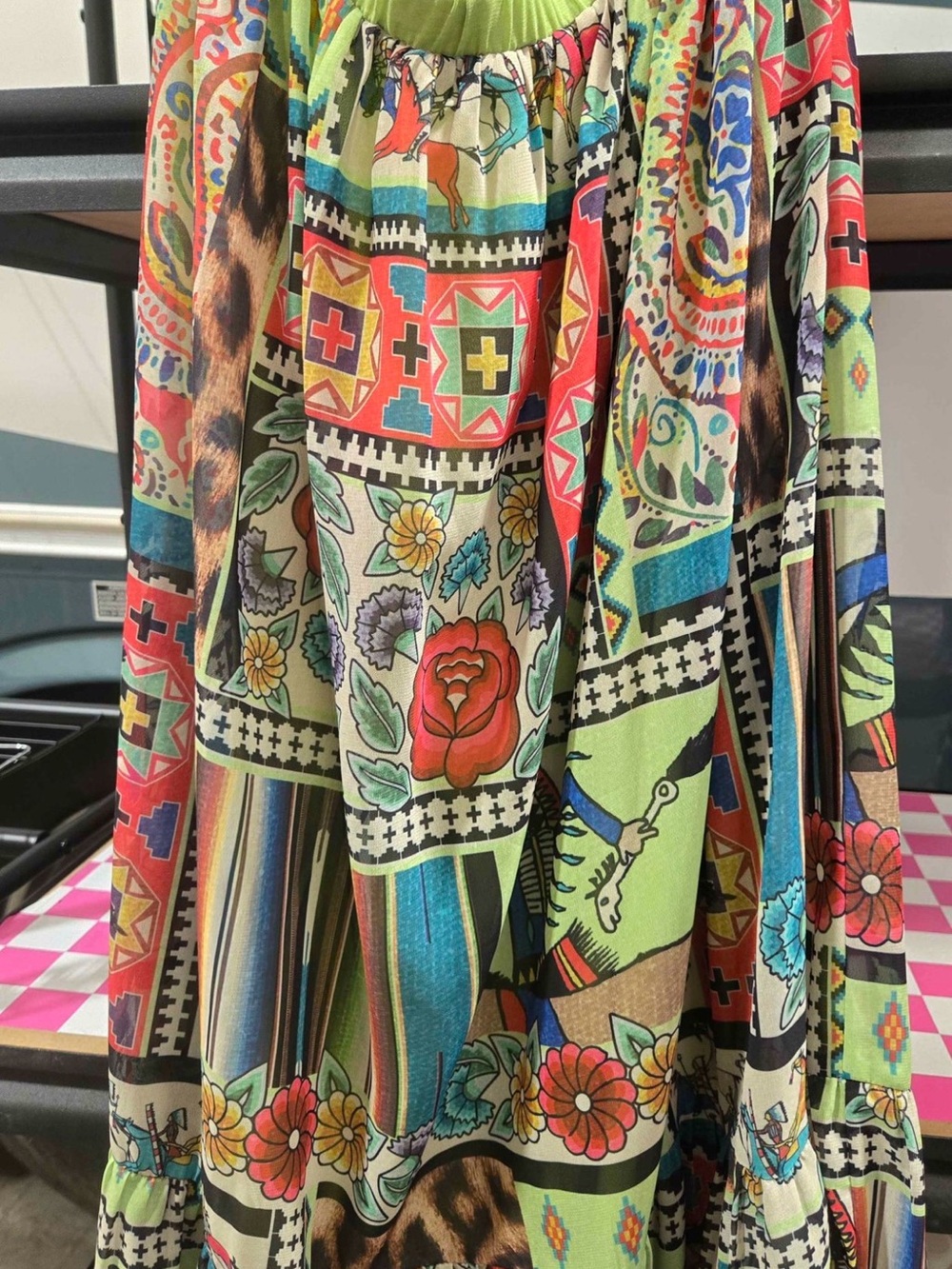 Double D Ranch Multicolor Floral Patchwork Maxi Skirt - Picture 2 of 3